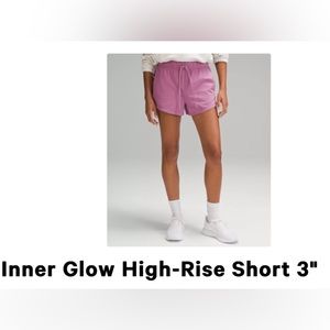Lululemon Inner Glow High Rise Shorts 3”